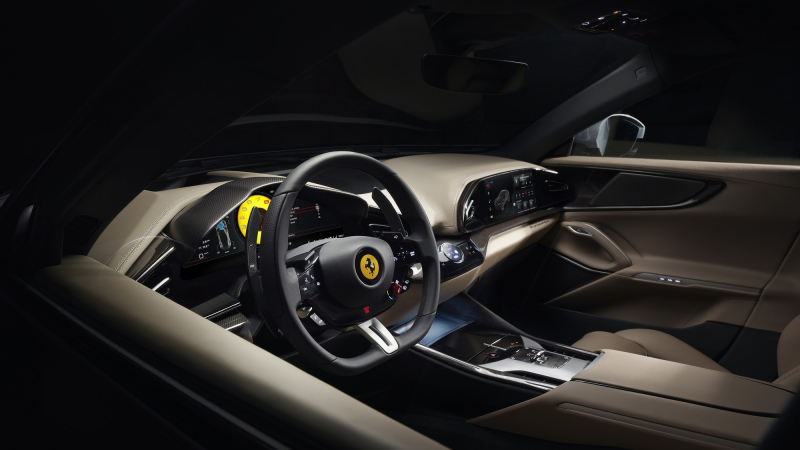 Кроссовер Ferrari Purosangue: компоновка transaxle и 725-сильный атмосферный V12