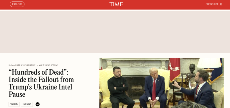 «Явная незаинтересованность Трампа»: американские СМИ — о решении США отказать Киеву в разведданных для ударов ВСУ
